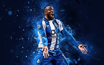 Moussa Marega, goal, Porto FC, Primeira Liga, malian footballers, neon lights, Marega, joy, soccer