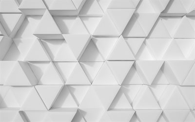 3d triangle background, pyramid texture, 3d background, white 3d pyramids, creative 3d texture, art