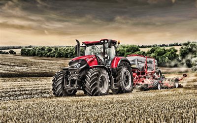 Case IH Optum 300 CVX, 4k, des engrais, des champs, 2019 tracteurs, de machines agricoles, de nouvelles Optum 300 CVX, HDR, l&#39;agriculture, la r&#233;colte, le tracteur dans le champ, en Cas