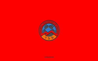 Armenia national football team, red background, football team, emblem, UEFA, Armenia, football, Armenia national football team logo, Europe