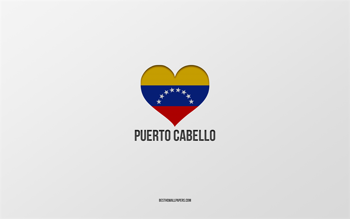أنا أحب بويرتو كابيلو, المدن الكولومبية, يوم بويرتو كابيلو, خلفية رمادية, بويرتو كابيلو, كولومبيا, قلب العلم الكولومبي, المدن المفضلة, أحب بويرتو كابيلو