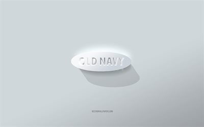 gammal marinlogotyp, vit bakgrund, old navy 3d-logotyp, 3d-konst, old navy, 3d old navy emblem
