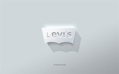levis-logo, wei&#223;er hintergrund, levis-3d-logo, 3d-kunst, levi s, 3d-levis-emblem