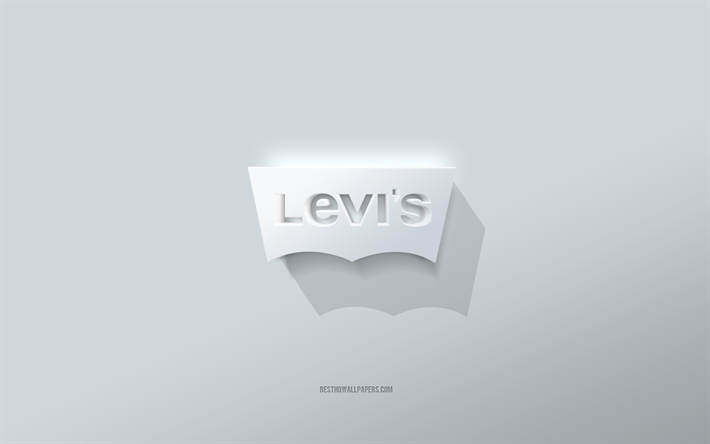 logo levis, fond blanc, logo levis 3d, art 3d, levi s, embl&#232;me levis 3d