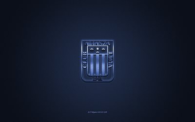 club alianza lima, perun jalkapalloseura, sininen logo, sininen hiilikuitu tausta, liga 1, jalkapallo, peruvian primera division, lima, peru, club alianza lima -logo