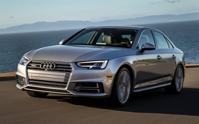 Audi A4, estrada, 2017 carros, movimento, prata a4, Audi
