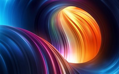 3d multicolored shapes, geometric background, waves, abstract background, art, digital art shape