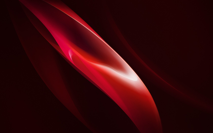 موجة حمراء, الأحمر الداكن خلفية, موجه 3d, الفن, ممن لهم R15