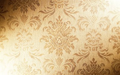 golden vintage sfondo con una risoluzione di 4k, vintage, motivo floreale, damasco oro pattern, pattern floreali, sfondi vintage, d&#39;oro retr&#242;, sfondi, floreale modello d&#39;epoca