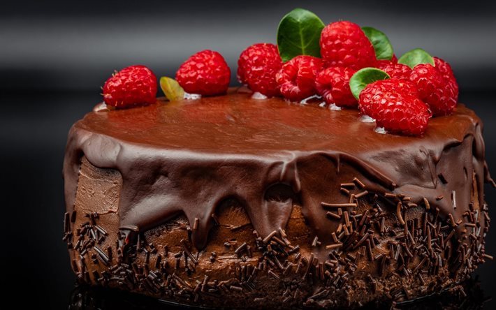 vadelma-suklaa kakku, makeisia, leivonnaisia, suklaa kakku, vadelma, suklaa kerma