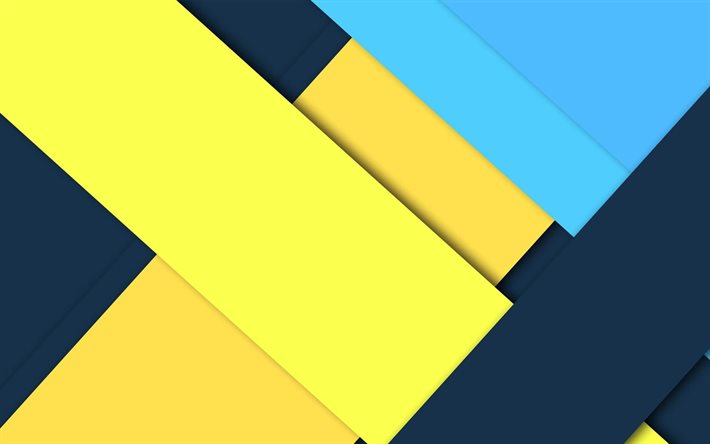 material design, blue and yellow, lollipop, lines, geometric shapes, geometry, creative, strips, colorful backgrounds, abstract art
