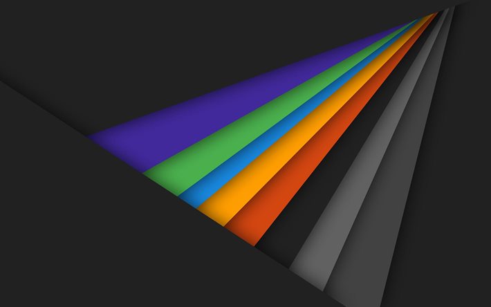 black material design, rainbow rays, lollipop, lines, geometric shapes, geometry, creative, strips, black backgrounds, abstract art