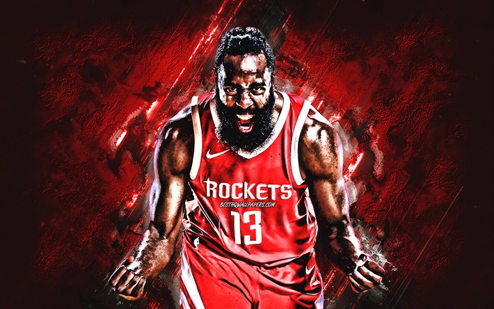 ダウンロード画像 ジェームズ 硬化 ヒューストン ロケット アメリカのバスケットボール選手 肖像 Nba バスケット 赤創造的背景 米国 フリー のピクチャを無料デスクトップの壁紙