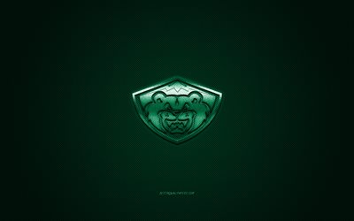 Everett Silvertips, American ice hockey team, WHL, green logo, green carbon fiber background, Western Hockey League, ice hockey, Everett, Washington, USA, Canada, Everett Silvertips logo