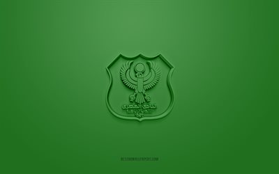 El Masry SC, luova 3D-logo, vihre&#228; tausta, 3D-tunnus, Egyptin jalkapalloseura, Egyptin Premier League, Port Said, Egypti, 3d-taide, jalkapallo, El Masry SC 3d-logo