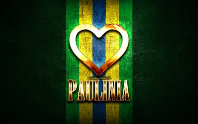 I Love Paulinia, brazilian cities, golden inscription, Brazil, golden heart, Paulinia, favorite cities, Love Paulinia