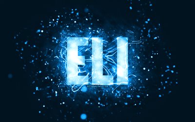 Download wallpapers Happy Birthday Eli, 4k, blue neon lights, Eli name