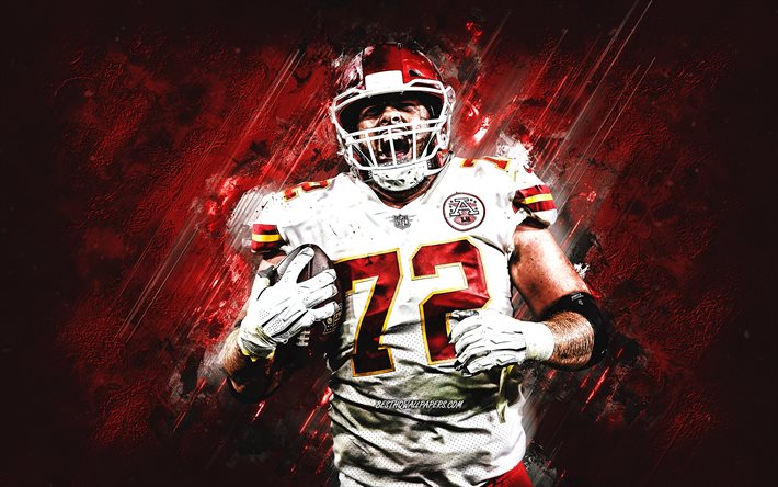 Eric Fisher, Kansas City Chiefs, NFL, American football, red stone background, National Football League, USA