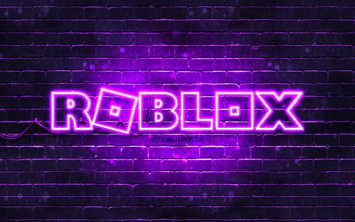 Download Wallpapers Roblox Violet Logo 4k Violet Brickwall Roblox Logo Online Games Roblox Neon Logo Roblox For Desktop Free Pictures For Desktop Free - cool roblox logo backgrounds