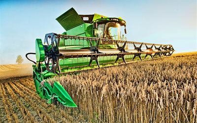 John Deere S690i, 4k, combine harvester, 2021 combines, wheat harvest, harvesting concepts, agriculture concepts, John Deere