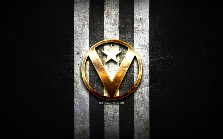 Virtus Bologna, logotipo dourado, LBA, fundo de black metal, clube de basquete italiano, Lega Basket Serie A, logotipo virtus Bologna, basquete