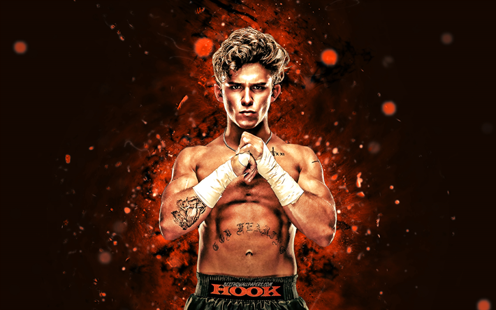 Hook, 4k, american wrestler, WWE, orange neon lights, wrestling, wrestlers, Tyler Cole Senerchia, Hook 4K