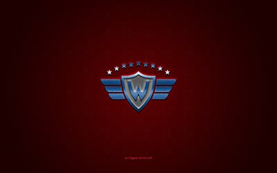 cd jorge wilstermann, bolivya futbol kulübü, mavi logo, kırmızı karbon fiber arka plan, bolivya primera division, futbol, ​​cochabamba, bolivya, cd jorge wilstermann logosu