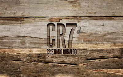 cristiano ronaldo logotyp i trä, 4k, cr7, träbakgrunder, fotbollsstjärnor, cristiano ronaldos logotyp, cr7 logotyp, kreativ, träsnideri, cristiano ronaldo