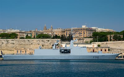La Fayette, F 710, French stealth frigate, F710, French Navy, French frigate La Fayette, French warships, Malta