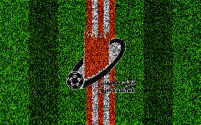 Ajman Club, 4k, United Arab Emirati football club, logo, grass texture, football field, orange-white lines, Ajman, United Arab Emirates, football, UAE Pro-League, Arabian Gulf League