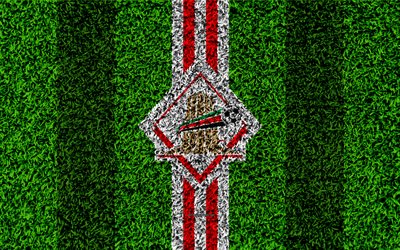 al sharjah fc, 4k, united arab emirati football clubs, logo -, gras-textur, football-feld, rot mit wei&#223;en linien, sharjah, vereinigte arabische emirate, fu&#223;ball, uae pro-league, arabian gulf league