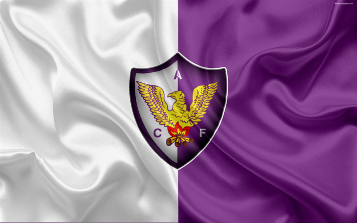 CA Fenix, 4k, Uruguay, club de football, la texture de la soie, le logo, l&#39;embl&#232;me, le drapeau blanc violet, Montevideo, Primera Division, le football, le Centro Atl&#233;tico F&#233;nix
