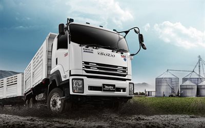 ايسوزو FXZ 360, 4k, الطرق الوعرة, 2018 شاحنة, الحبوب الناقل, شاحنة, نقل البضائع, ايسوزو
