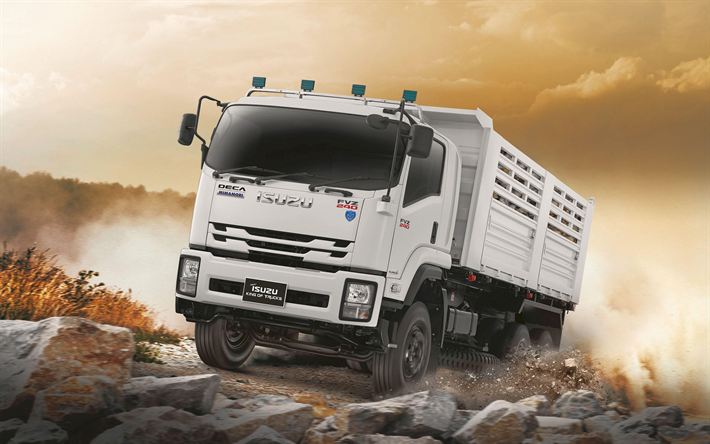 Isuzu FVZ 240, 4k, offroad, 2018 fruck, trasporto merci, Isuzu FVZ, cassone ribaltabile, camion, Isuzu