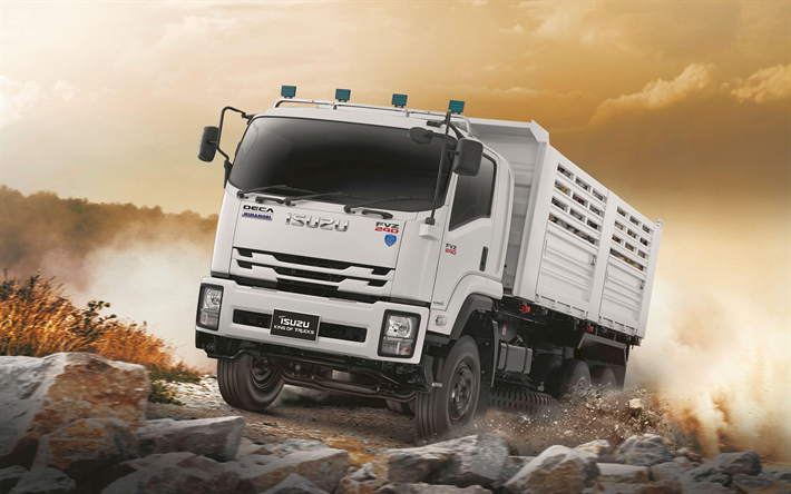 Isuzu FVZ 240, 4k, offroad, 2018 fruck, le transport de fret, Isuzu FVZ, benne, camions, Isuzu