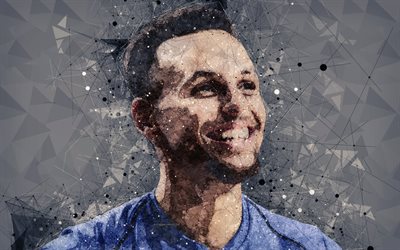 Stephen Curry, 4k, face, creative geometric portrait, art, abstract portrait, American basketball player, NBA, USA, Golden State Warriors, Wardell Stephen Curry