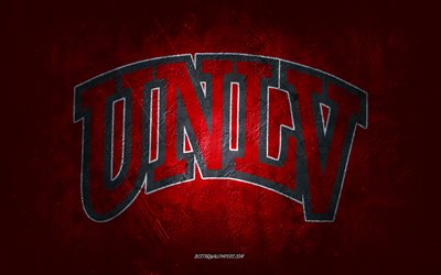 UNLV Rebels, American football team, red background, UNLV Rebels logo, grunge art, NCAA, American football, UNLV Rebels emblem