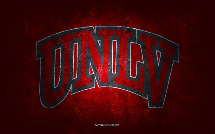 UNLV Rebels, amerikanskt fotbollslag, r&#246;d bakgrund, UNLV Rebels logotyp, grunge art, NCAA, amerikansk fotboll, UNLV Rebels emblem