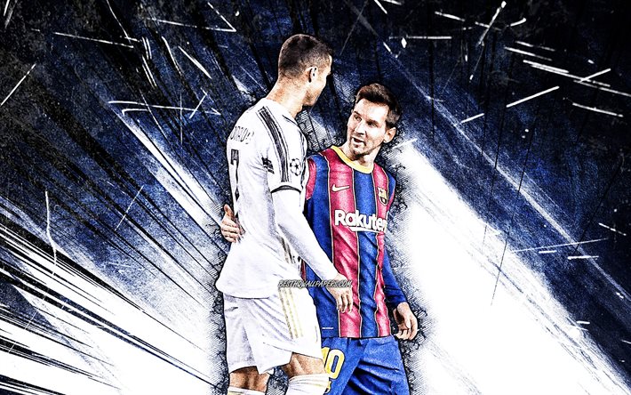Ronaldo & Messi 4K Wallpaper  Parede de futebol, Fotos do messi