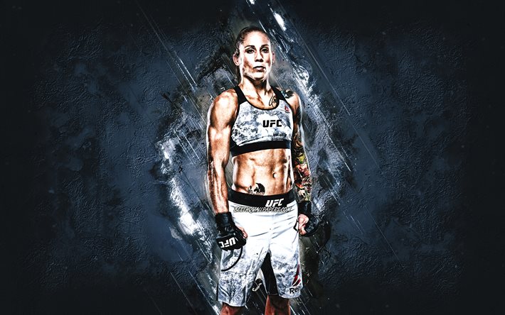 Liz Carmouche, MMA, UFC, amerikansk fighter, bl&#229; stenbakgrund, Liz Carmouche-konst, Ultimate Fighting Championship