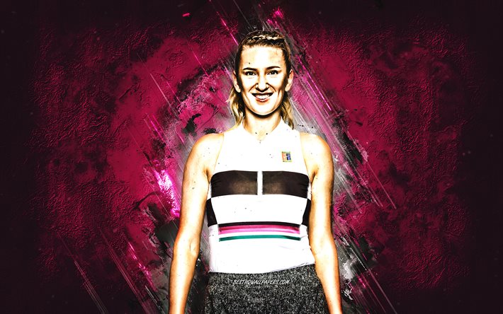 Victoria Azarenka, WTA, tenista bielorrussa, fundo de pedra roxa, arte Victoria Azarenka, t&#234;nis