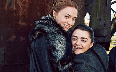 Game of Thrones, 2017, Sophie Turner, Maisie Williams, Arya Stark, Sansa Stark