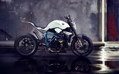 BMW Concept Roadster, 4k, 2018, vue de c&#244;t&#233;, de nouvelles motocyclettes sport, l&#39;allemand sportive, BMW