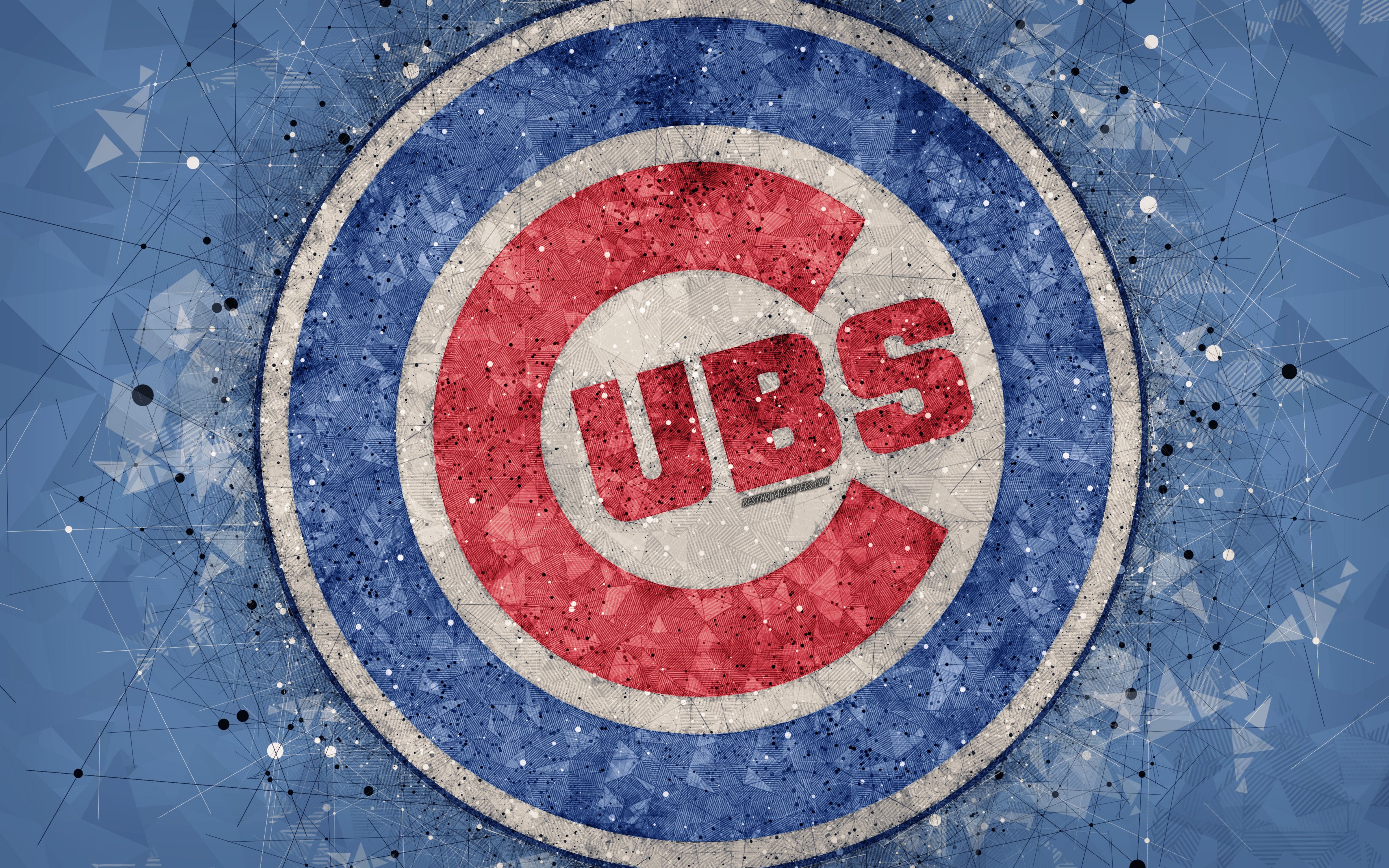 Download wallpapers Chicago Cubs, 4k, American baseball club, geometric  art, blue abstract background, National League, MLB, Chicago, Illinois,  USA, baseball, Major League Baseball for desktop with resolution 3840x2400.  High Quality HD pictures