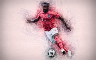 4k, Danny Rose, English football team, artwork, soccer, Rose, footballers, drawing Danny Rose, England National Team