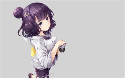 Fateグランド順, 美術, 紫色の背景, 女性キャラクター, アニメ-ゲーム, Android, iOS