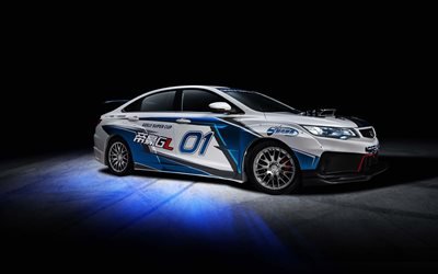 Geely Emgrand GL, 4k, racing car, 2018 cars, tuning, Geely Super Cup, Geely
