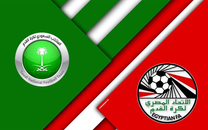 Arabia Saudita vs Egipto, partido de f&#250;tbol, 4k, 2018 Copa Mundial de la FIFA, el Grupo a, logotipos, dise&#241;o de materiales, la abstracci&#243;n, Rusia 2018, el f&#250;tbol, los equipos nacionales, arte creativo, promo
