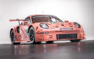 4k, la Porsche 911 RSR, voitures de course, 2018 voitures, tuning, supercars, Porsche