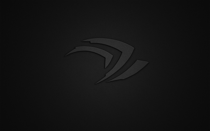 Nvidia, logotyp, minimal, gr&#229; bakgrund, Nvidia logotyp